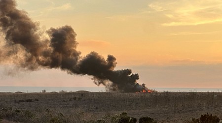 Flames billow after military helicopter makes emergency landing on Camp Pendleton