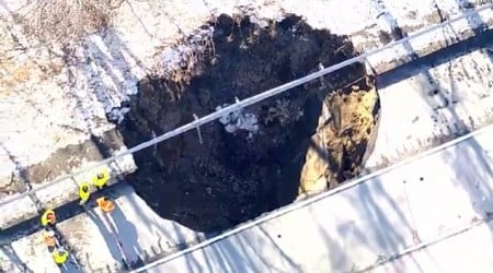 See it: Sinkhole opens on I-80 in New Jersey