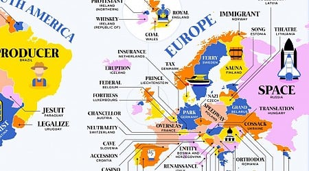 Este mapa muestra las palabras más utilizadas en Wikipedia para cada país: la de España no es 'siesta' ni 'paella'