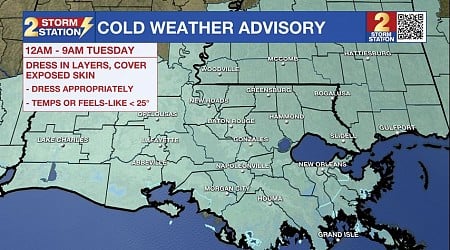 The polar vortex brings its bitter cold to the Southern US - Flights from BTR, MSY delayed