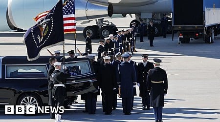 Tears as Jimmy Carter's coffin leaves Georgia for Washington