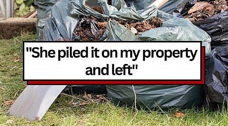 Resident throws their waste on neighbor's property, then refuses to move it for weeks, neighbor cleverly blocks her driveway with it in response: ‘Hopefully she moves it before it snows and freezes'