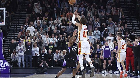 Trae Young hits wild game-winning buzzer-beater from beyond halfcourt to give the Atlanta Hawks the win over the Utah Jazz