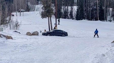 Wrong turn strands car on ski slope at Colorado resort