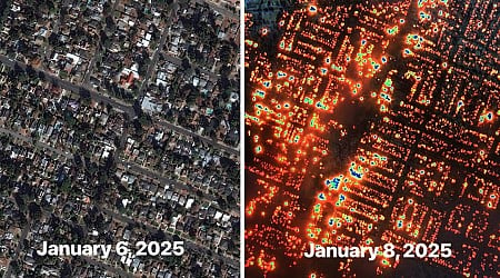 Satellite images of the California wildfires