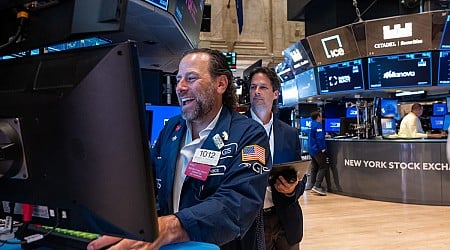 The Dow regains its groove, rising 300 points on AI stock surge