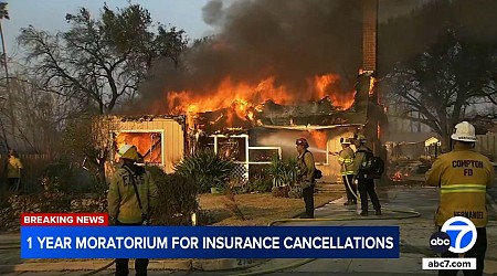 California issues 1-year moratorium on insurance cancellations in fire areas