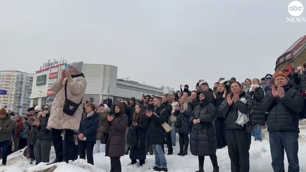 WATCH: People chant 'Navalny' as Russian opposition leader's body arrives for funeral