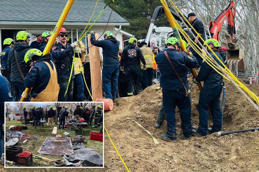 Utah worker saved after 10-foot trench collapses, buries him up to his chin in backyard