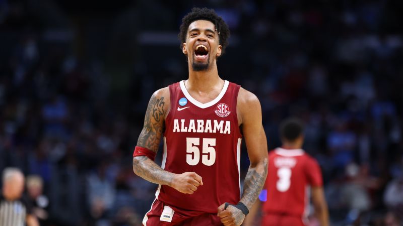 No. 1 North Carolina upset by No. 4 Alabama in Sweet 16 of men’s March Madness; Crimson Tide to play in second ever Elite 8