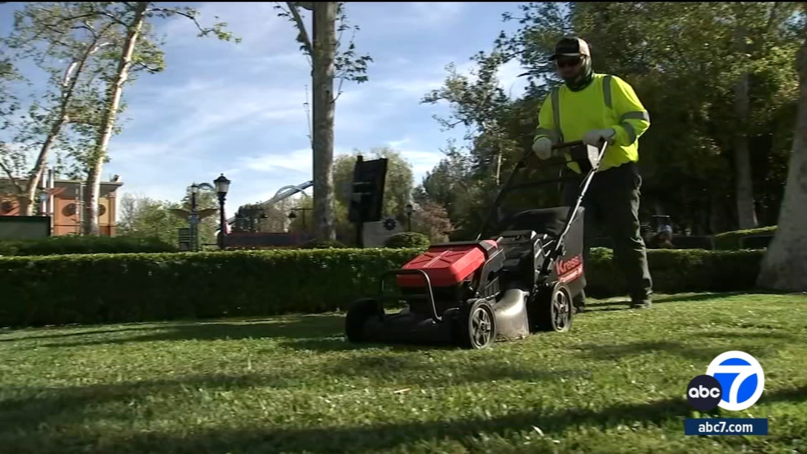Magic Mountain switches to eco-friendly landscaping equipment to reduce noise, gas emissions