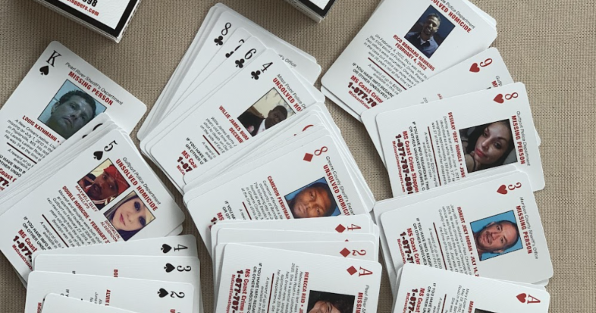 "Cold case" playing cards in Mississippi jails aim to solve murders, disappearances