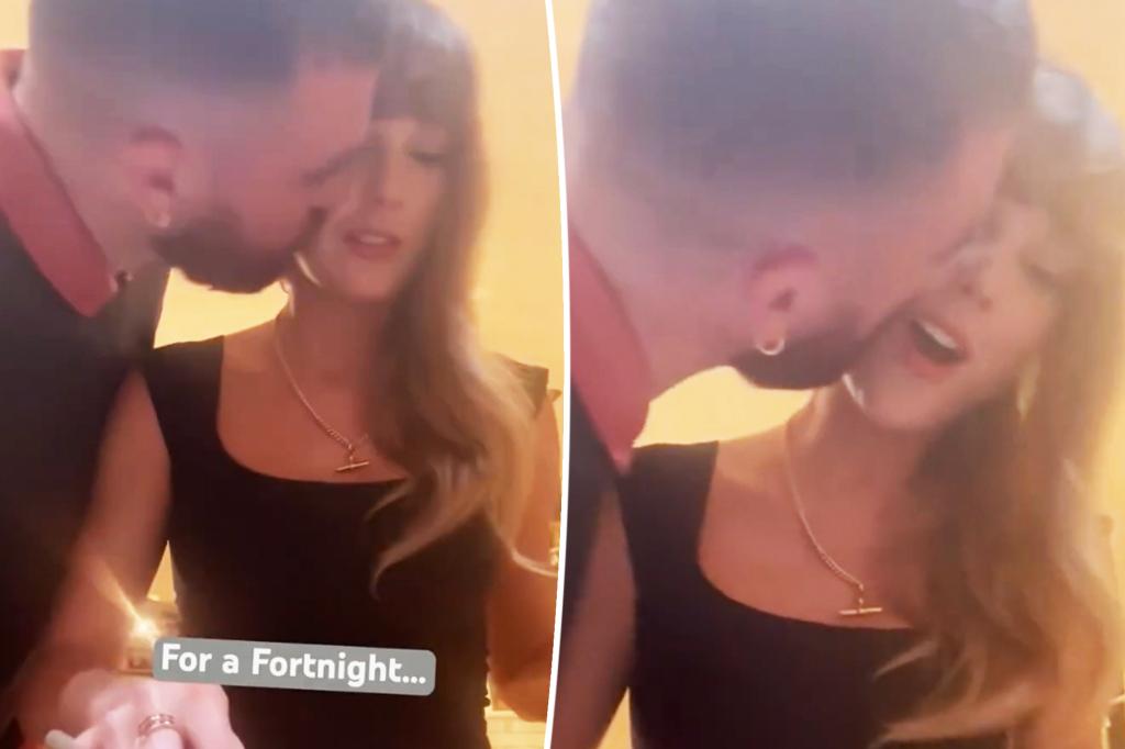 Travis Kelce kisses Taylor Swift in intimate, home video shared by singer