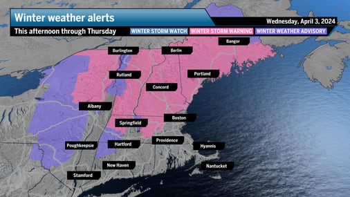Here are the latest storm warnings, watches in effect in your area