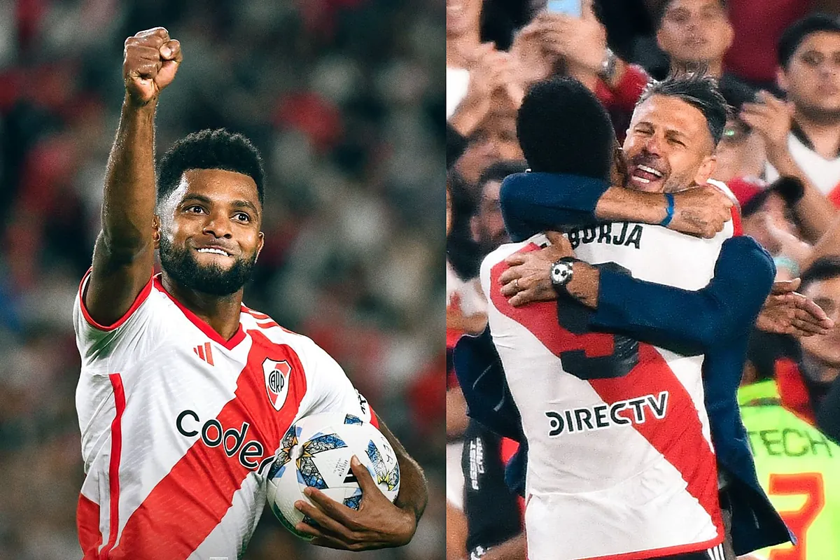 Miguel Borja salvó, abrazó y criticó a Demichelis en River Plate: "No toco la pelota, son decisiones del DT"