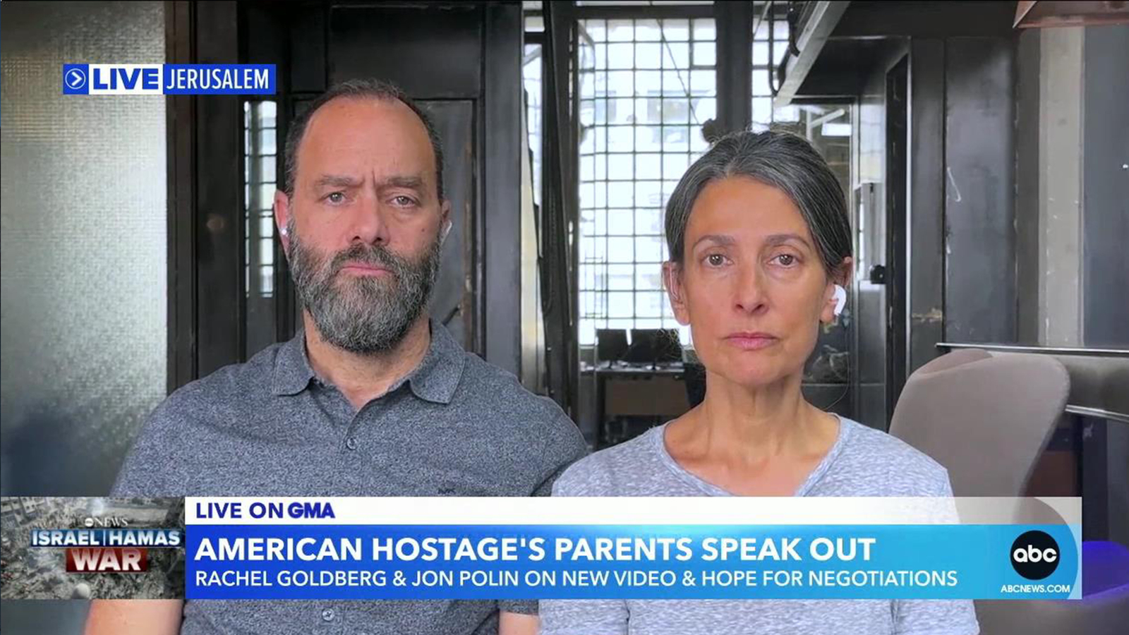 Video of kidnapped son brings 'total mix' of emotions, say parents of Hamas hostage