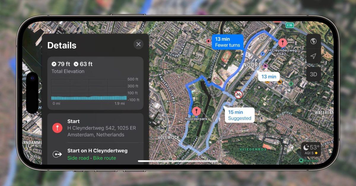 Apple Maps cycling routes come to bicycle-friendly Netherlands