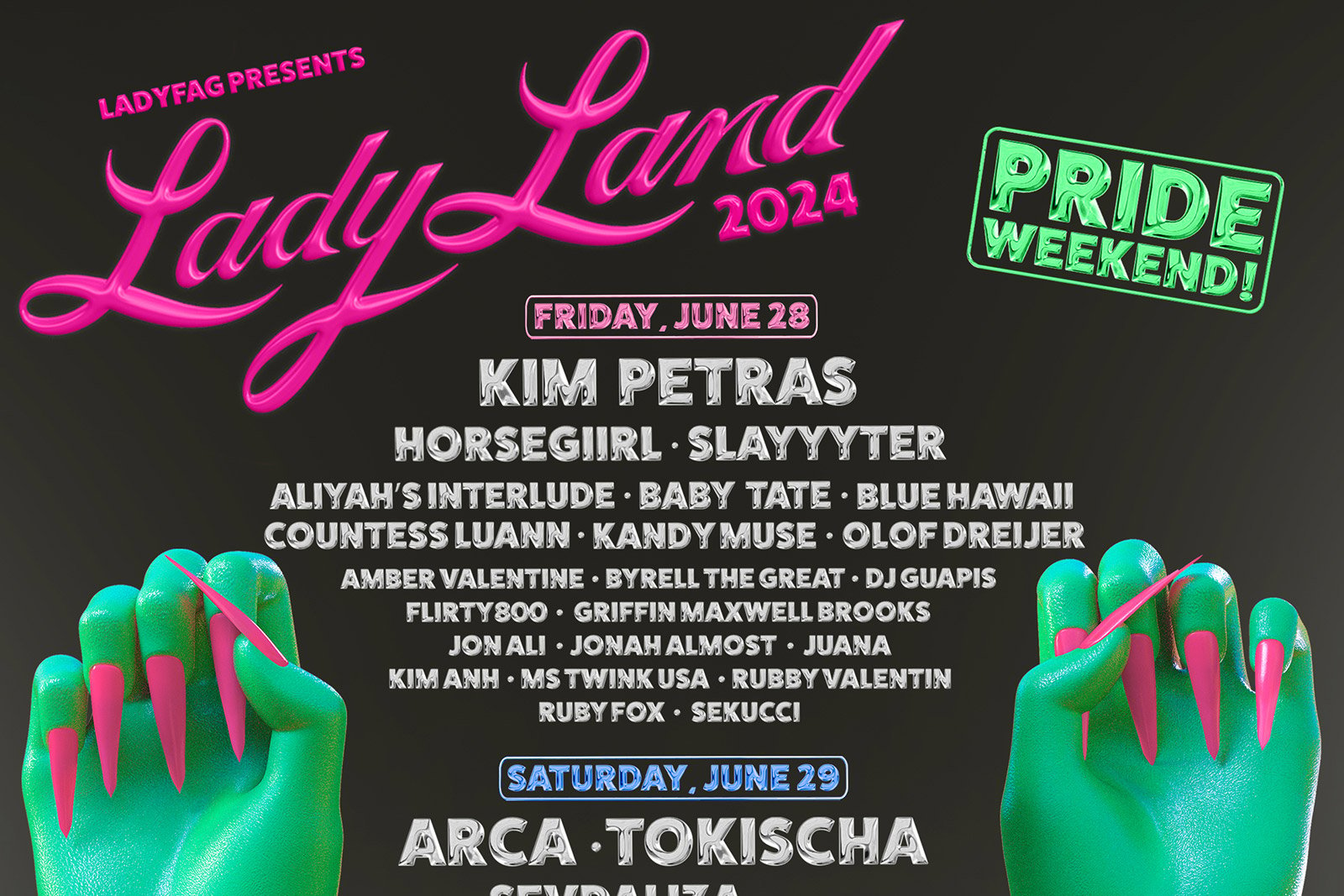 LadyLand announces 2024 lineup (Arca, Kim Petras, Tokischa, The Knife’s Olof Dreijer, Slayyyter, more