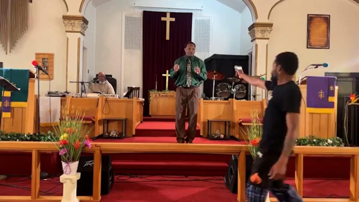 Man points gun at Pennsylvania pastor during church, police later find body at man's home