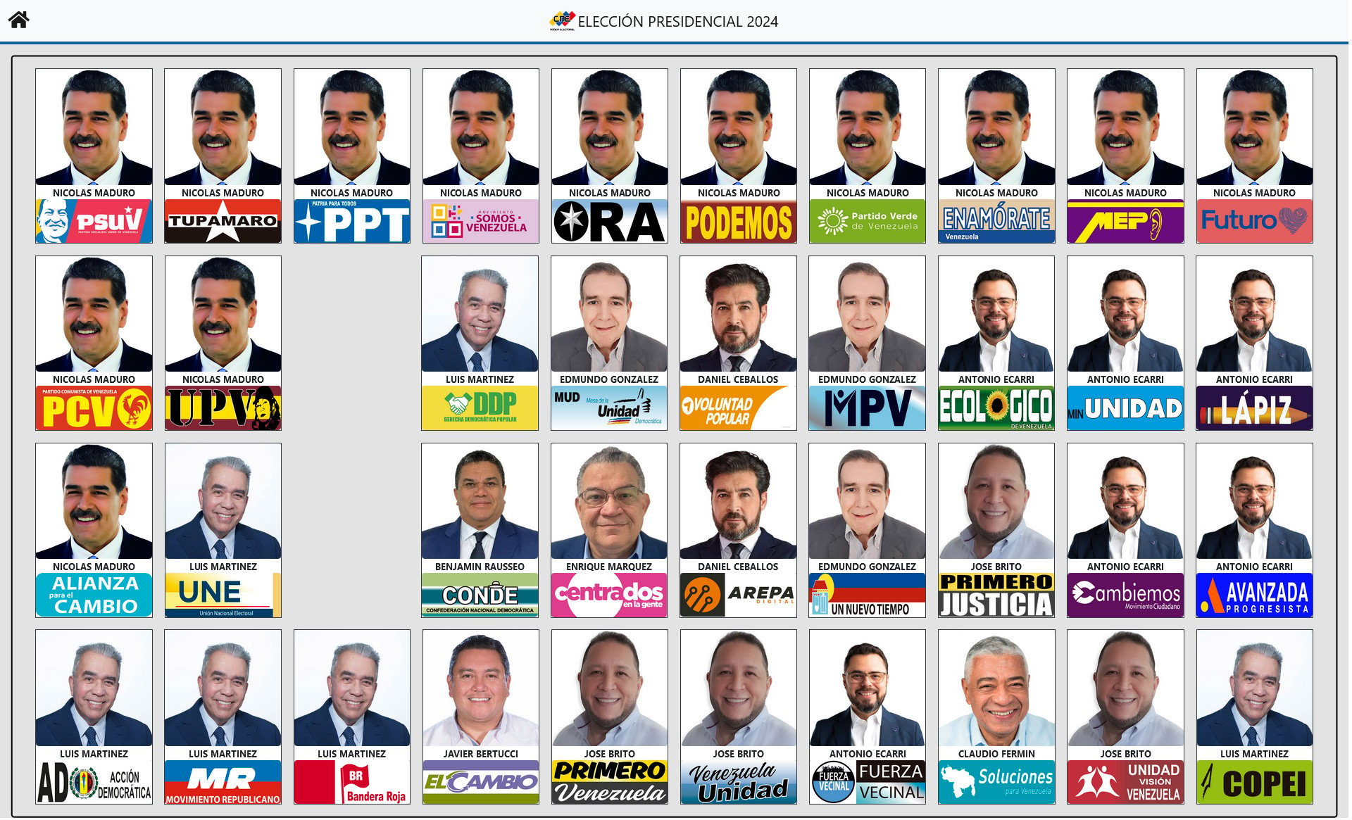 Así será el tarjetón con el que los venezolanos elegirán nuevo presidente para los próximos seis años