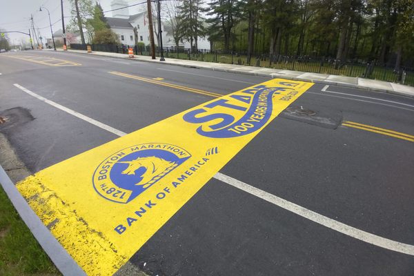 Boston Marathon Starting Line in Hopkinton, Massachusetts