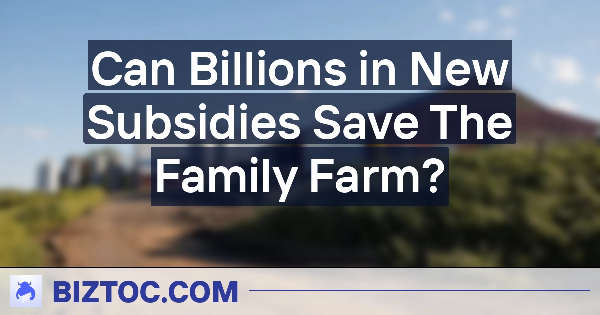 Can Billions in New Subsidies Save The Family Farm?