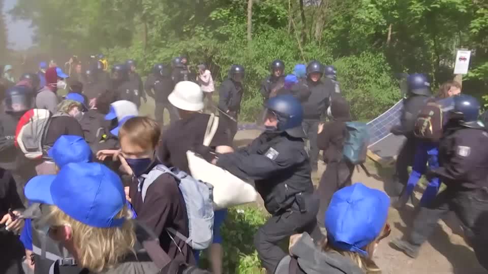 Protesters try to storm Tesla plant in Germany