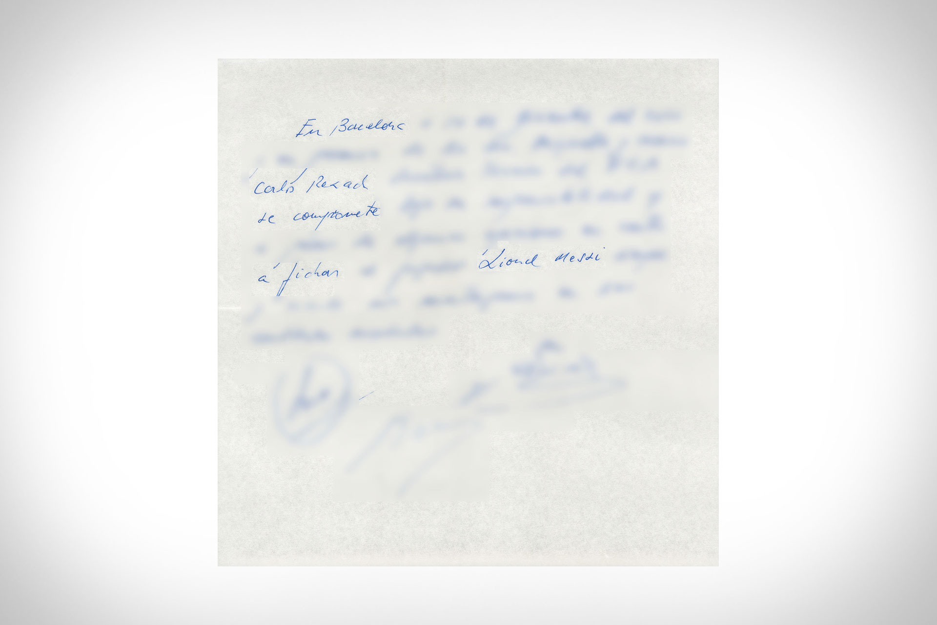 Lionel Messi's Barcelona Napkin Contract