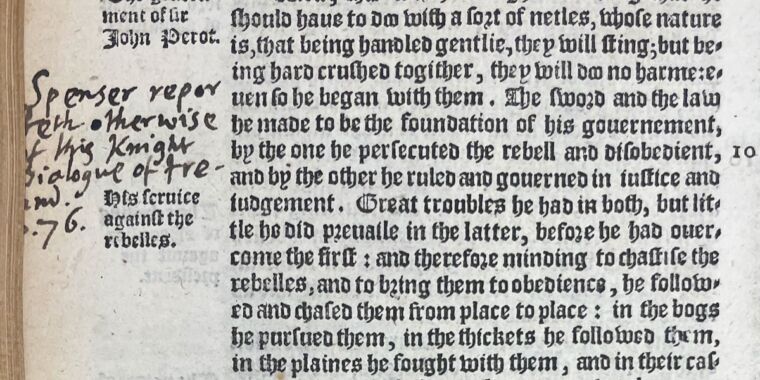 John Milton’s handwritten notes make this 16th century history book a rare find