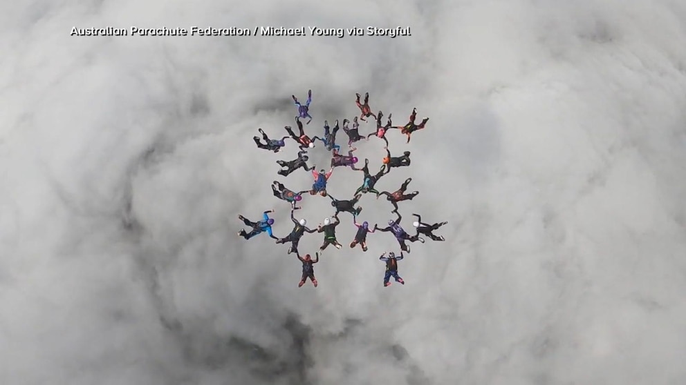 WATCH: Women attempt to break skydiving record