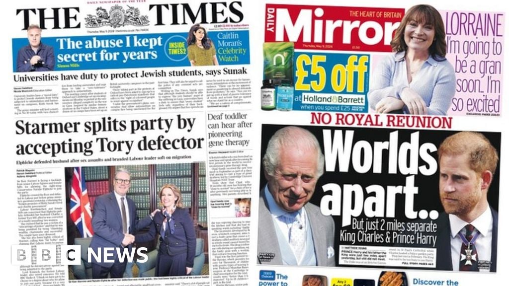 The Papers: 'Starmer splits party' and 'no Royal reunion'