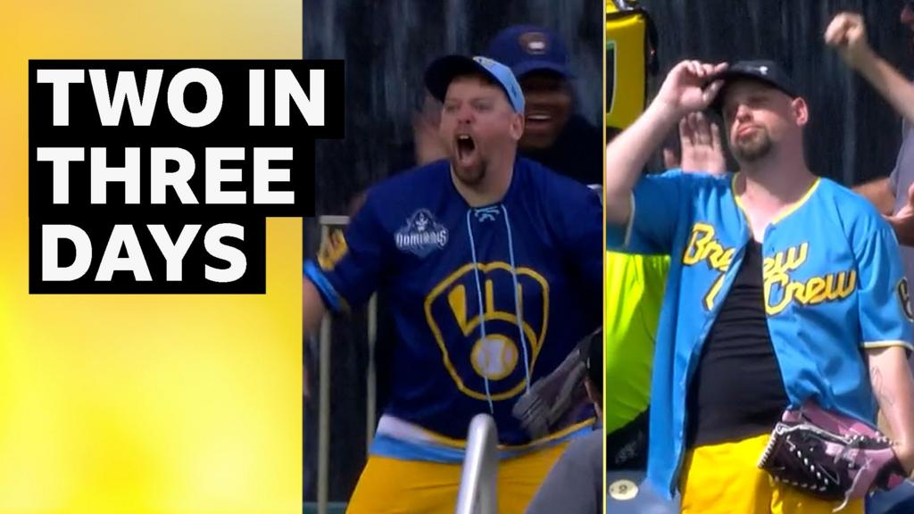 Brewers fan returns for second home run catch in three days