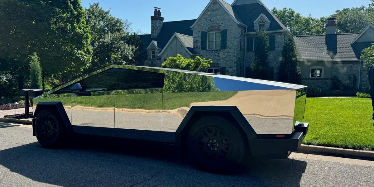 A Cybertruck owner says fingerprints aren't a problem if you polish the exterior to a mirrorlike finish