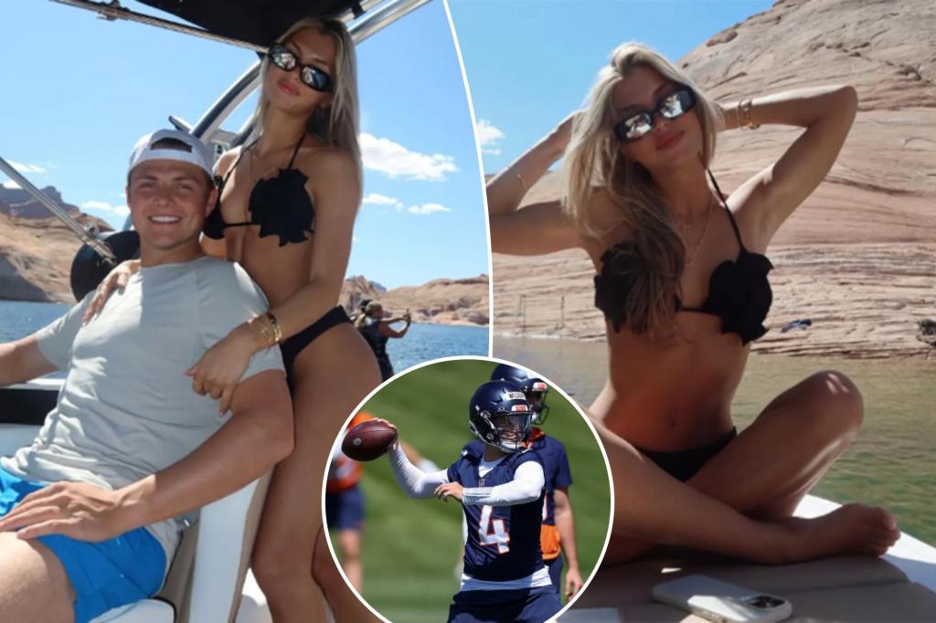 Broncos' Zach Wilson vacations with girlfriend Nicolette Dellanno