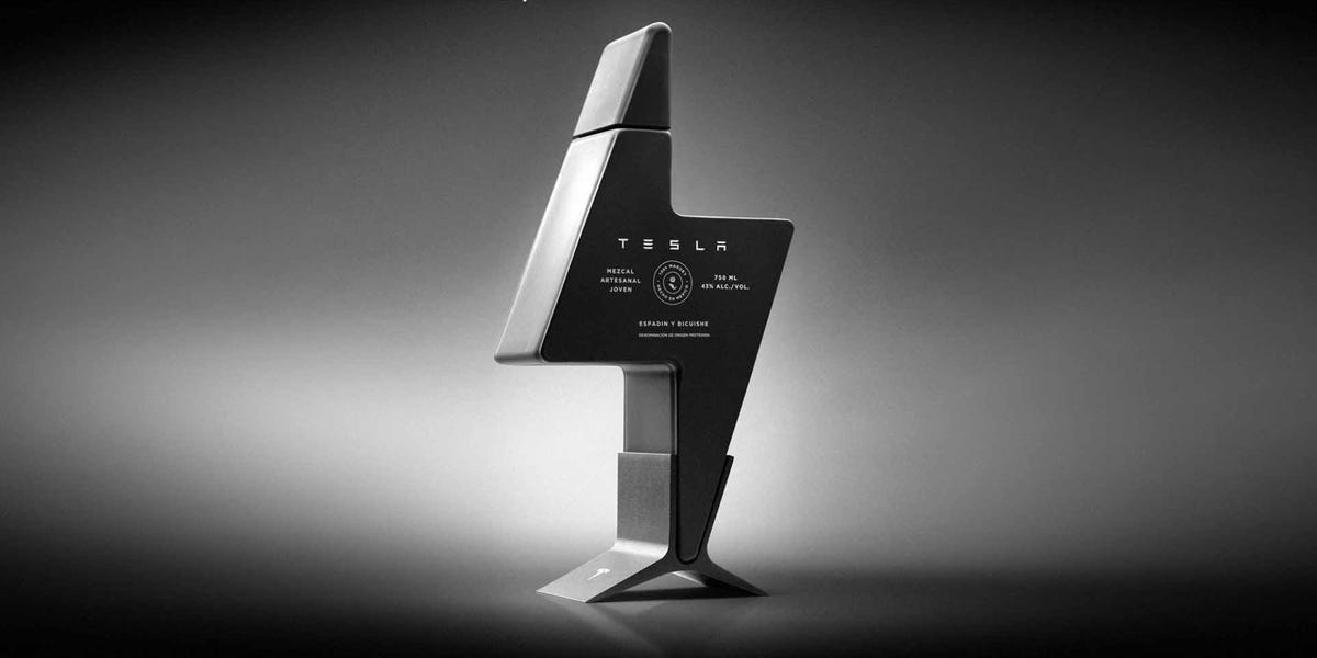 Tesla's $450 lightning-shaped bottle of mezcal is its most expensive liquor yet