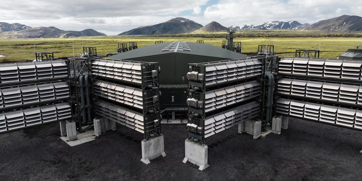 The world's largest fans designed to suck carbon from the air are up and running in Iceland