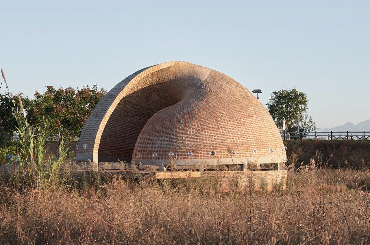 Meet The Twisted Brick Shell Library – A Surreal Pavilion For Visitors To Read In