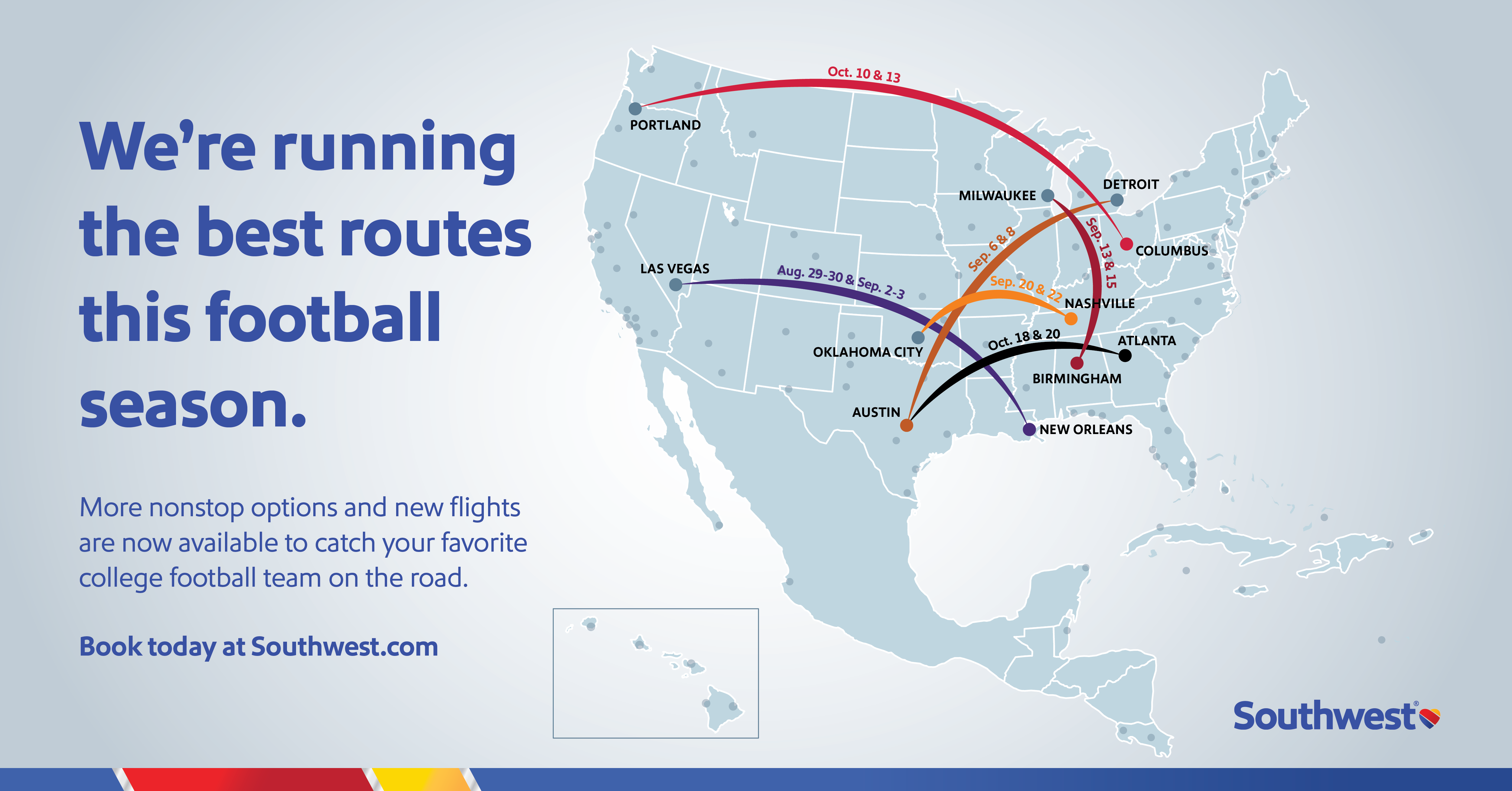 Southwest Gives College Football Fans More Options