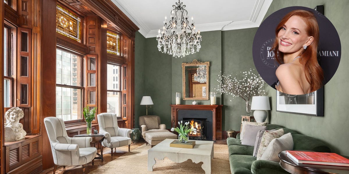 Jessica Chastain is selling her historic 4-bedroom apartment in New York City for $7.45 million. Take a look inside.