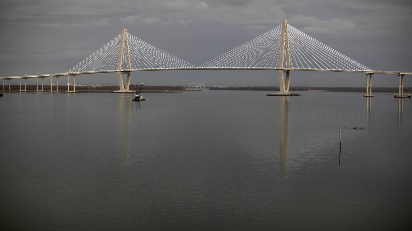 Ship at full throttle in harbor causes major South Carolina bridge to close until it passes safely