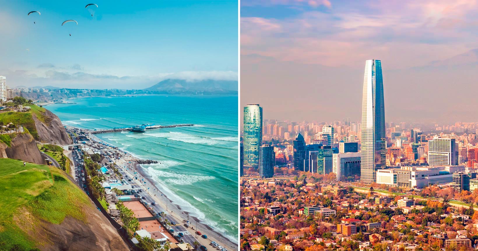 América do Sul 2 em 1! Passagens para Santiago mais Lima, Buenos Aires ou Montevidéu a partir de R$ 1.459