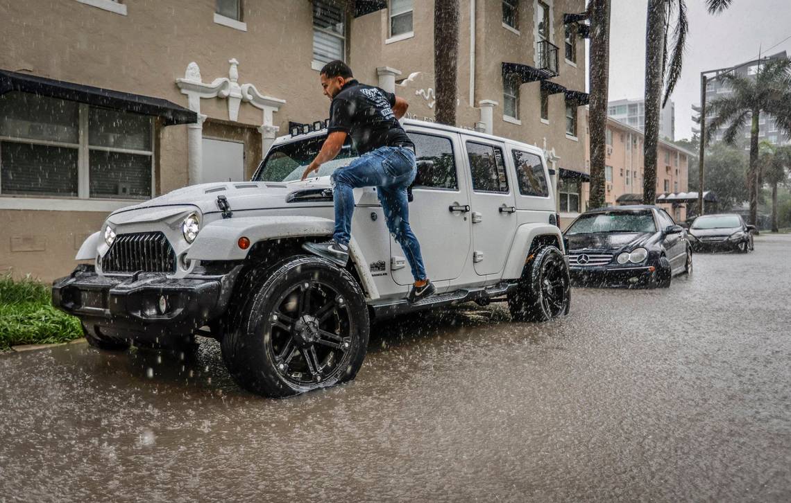 Southern Florida receives record rainfall and flash flooding in a 500-to-1,000-year event