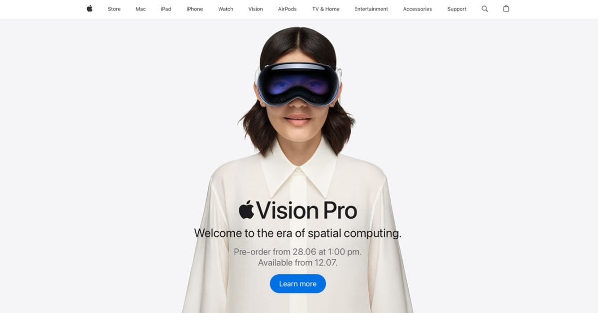 Vision Pro pre-orders open on June 14 and June 28 in eight countries
