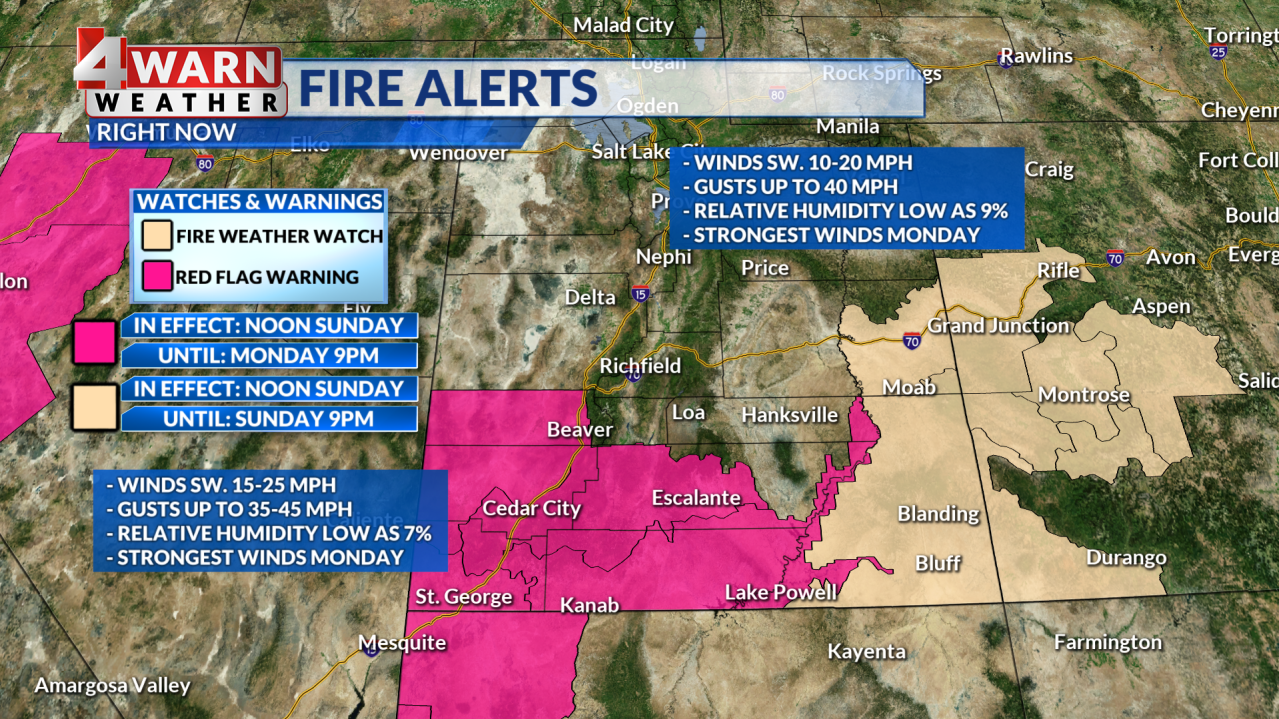 Wildfire danger increases in southern Utah with hot, dry weather for Father's Day weekend