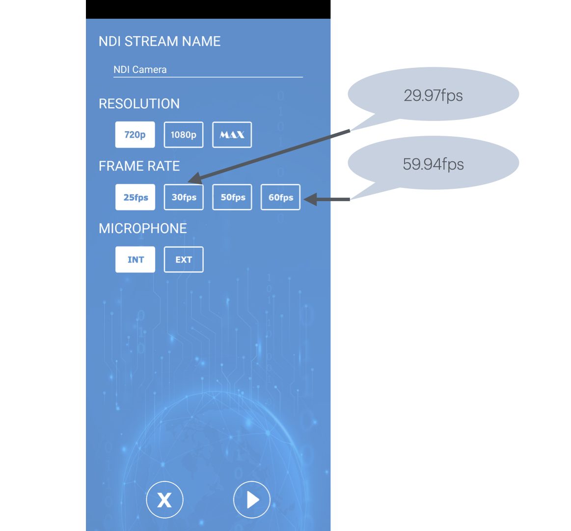 NDI Camera app adds missing 25fps, 50fps and more