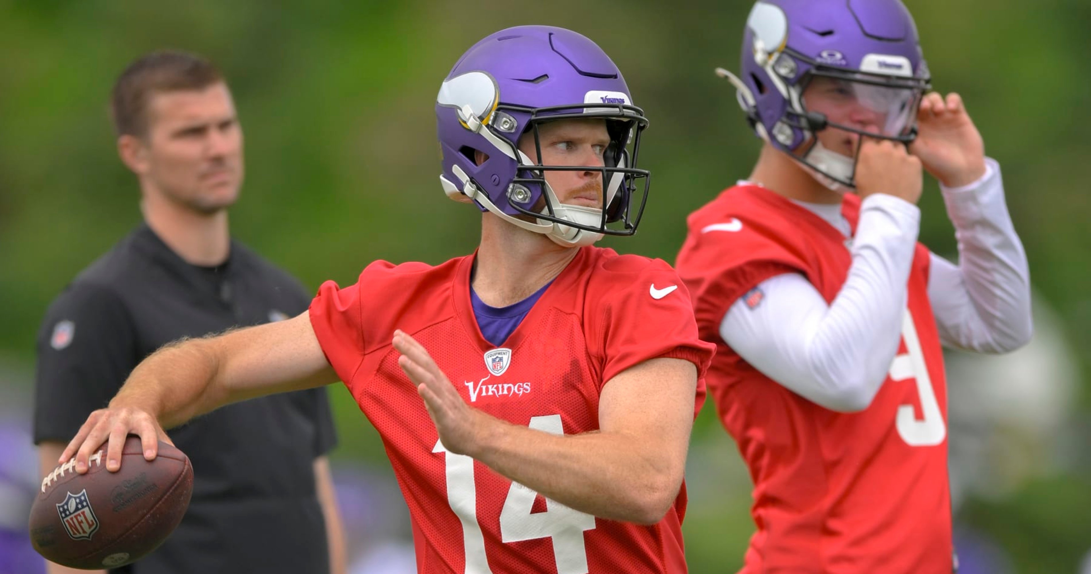 Vikings HC: Sam Darnold Is QB1 over J.J. McCarthy Heading into Training Camp