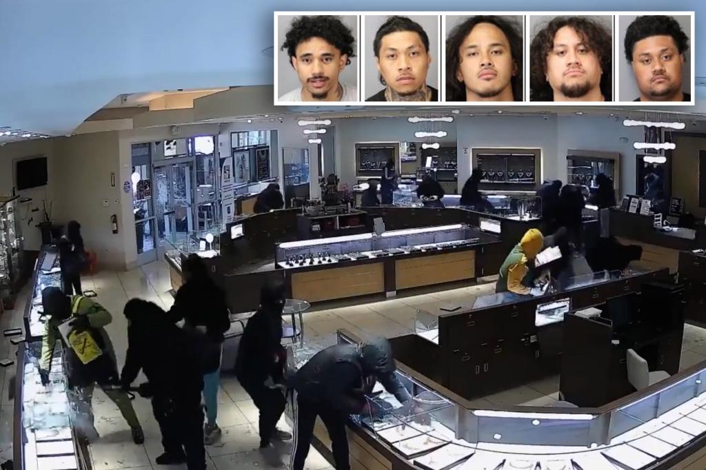 Gang of thieves smash-and-grab California jewelry store