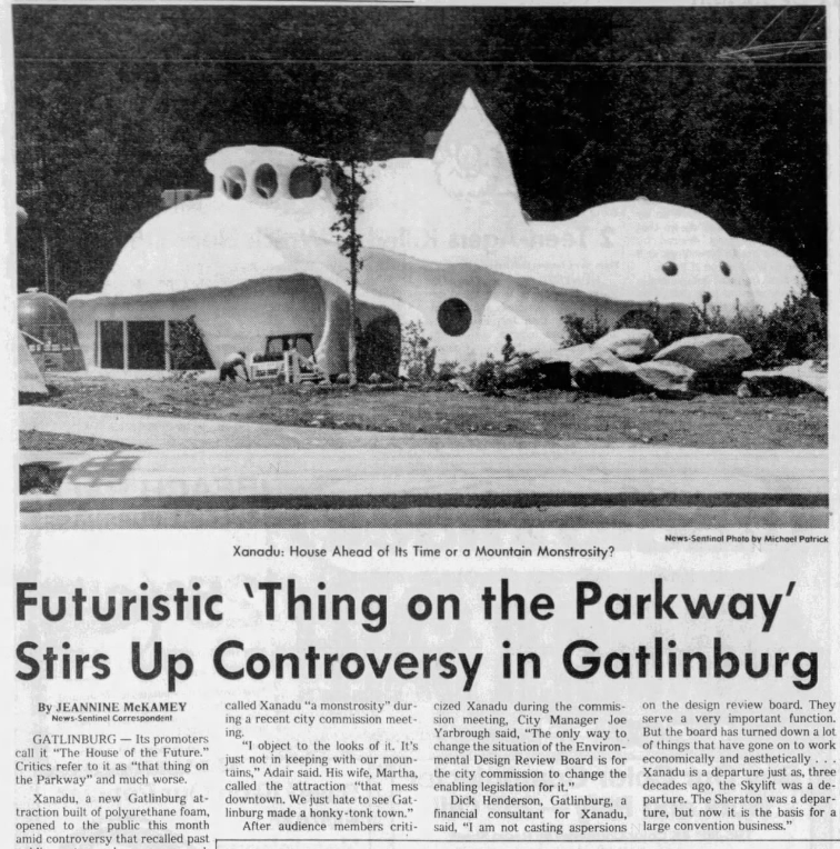 Gatlinburg's 'futurific' Xanadu House wowed tourists and enraged locals. Now it's long gone