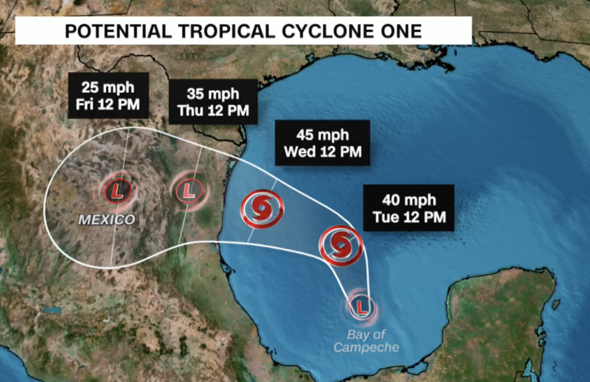 First tropical storm warning of hurricane season issued along coastal Texas