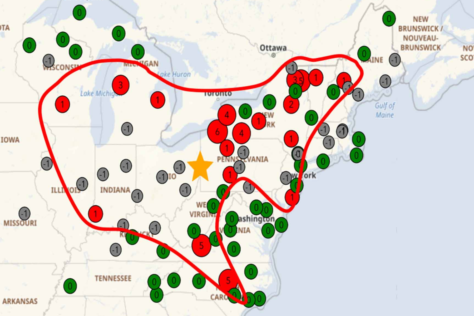 Maps Reveal Pollution Fallout From Ohio Train Derailment-With 16 States Hit